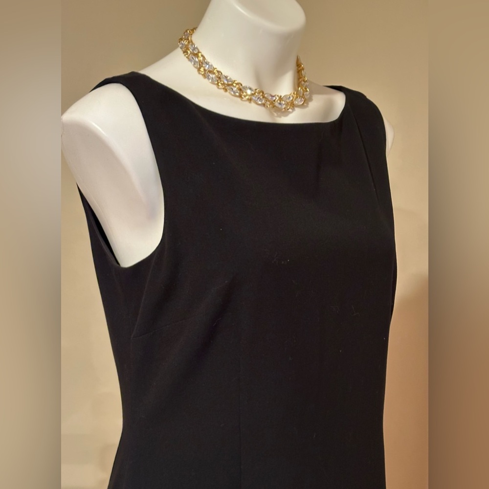 GRACE Black Sleeveless Flare Dress Ruffles Zipper Closure In Back Sz 12 - Picture 7 of 16